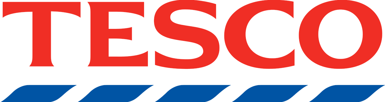 Blue and red Tesco logo