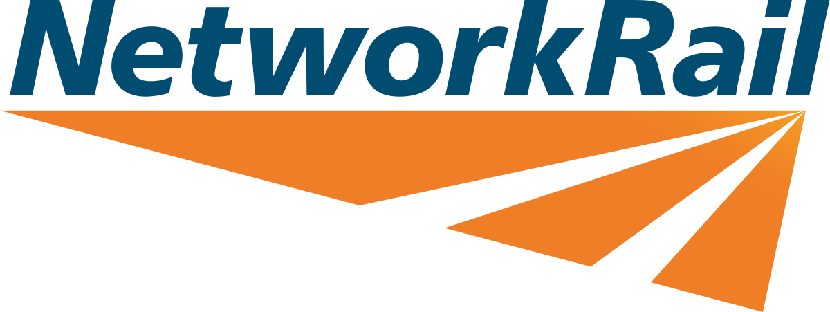 Orange and blue Network Rail logo